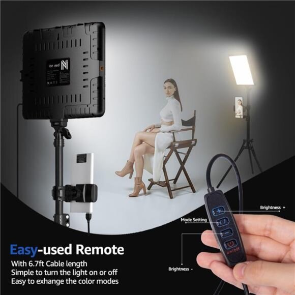 2-Pack LED Video Light Kit, Studio Light, Dimmable Photography Lighting Kit - Picture 2 of 7